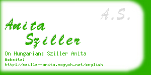 anita sziller business card
